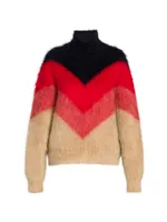 Chevron Wool & Mohair Turtleneck Sweater