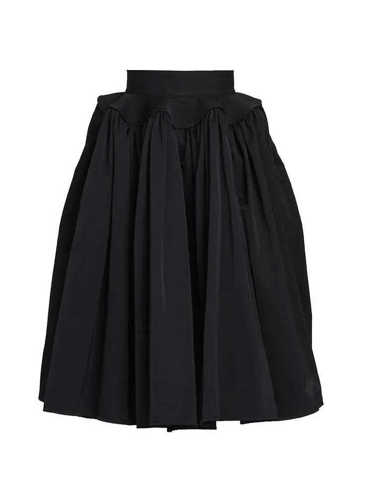 Pleated Flared Midi-Skirt