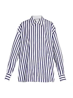 Oversized Striped Poplin Shirt