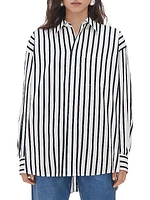 Oversized Striped Poplin Shirt