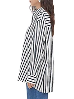 Oversized Striped Poplin Shirt