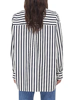 Oversized Striped Poplin Shirt