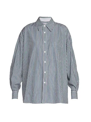 Oversized Striped Poplin Shirt