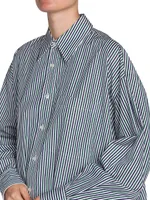 Oversized Striped Poplin Shirt