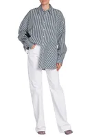 Oversized Striped Poplin Shirt