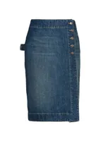 Denim Wrap Cargo Skirt