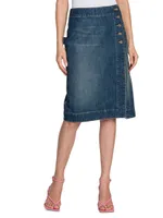 Denim Wrap Cargo Skirt