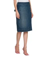 Denim Wrap Cargo Skirt