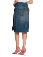 Denim Wrap Cargo Skirt