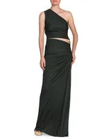 Knotted One-Shoulder Gown