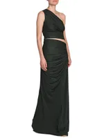 Knotted One-Shoulder Gown