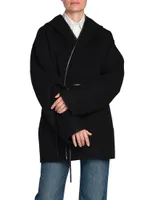 Hooded Wool & Cashmere Wrap Coat