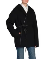 Hooded Wool & Cashmere Wrap Coat