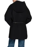 Hooded Wool & Cashmere Wrap Coat