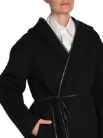 Hooded Wool & Cashmere Wrap Coat