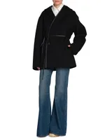 Hooded Wool & Cashmere Wrap Coat