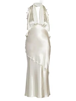 Bead-Embellished Halterneck Dress