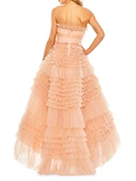 Mac Strapless Ruffle Gown