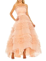 Mac Strapless Ruffle Gown