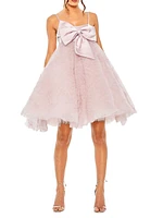 Bow-Front Tulle Trapeze Minidress