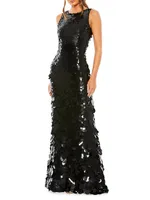 Sequined Sleeveless Gown