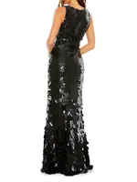 Sequined Sleeveless Gown