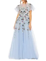 Evening Embellished Tulle Gown