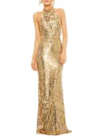 Halterneck Sequin Gown