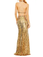 Halterneck Sequin Gown