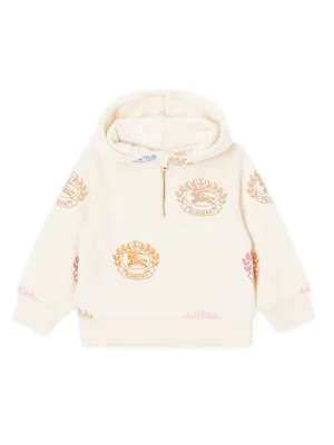 Baby Girl's & Little Sidney Crest Cotton Hoodie