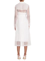 Ashley Sheer Belted Midi-Dress