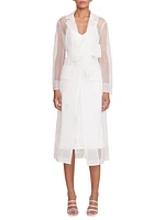 Ashley Sheer Belted Midi-Dress