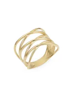 14K Yellow Solid Gold West Side Highway Ring