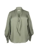 Plus Mia Satin Scarf Blouse