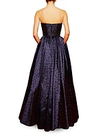 Strapless Polka-Dot Gown