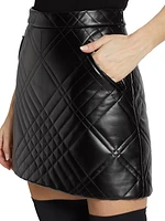 Casia Quilted Leather Miniskirt