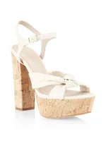 COLLECTION Leather Cork Platform Sandals