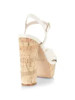 COLLECTION Leather Cork Platform Sandals