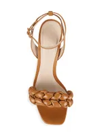 COLLECTION Braided Leather Block-Heel Sandals