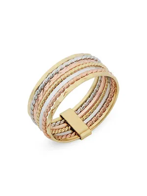 14K Tricolor Gold Power Stack Ring