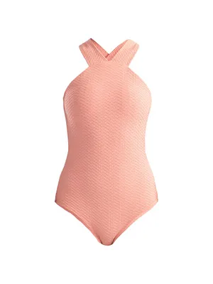 High-Neck One-Piece Swimsuit