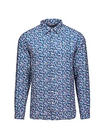 Amalfi Floral Linen Long-Sleeve Shirt