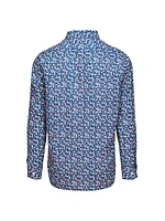 Amalfi Floral Linen Long-Sleeve Shirt