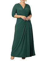 Plus Size Romanced By Moonlight Jersey Wrap-Effect Gown