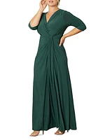 Plus Size Romanced By Moonlight Jersey Wrap-Effect Gown