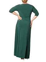 Plus Size Romanced By Moonlight Jersey Wrap-Effect Gown