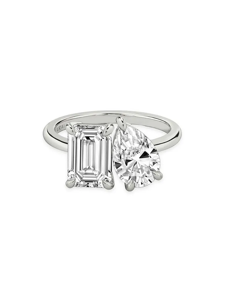 Statement Rings The Toi Et Moi 18K White Gold & 3.50 TCW Lab-Grown Diamond Engagement Ring