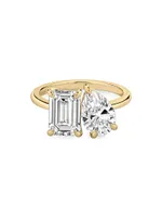 Toi Et Moi 18K Yellow Gold & 3.50 TCW Lab-Grown Diamond Engagement Ring