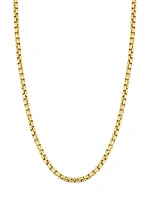 14K Yellow Solid Gold Round Bodega Box Chain