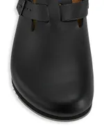 Tokio Leather Big Buckle Clogs